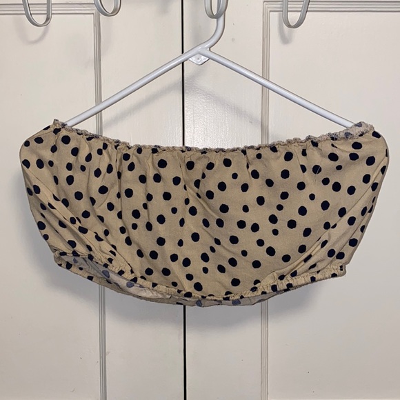 Tops - Cream Black Polkadot Medium Tube Top